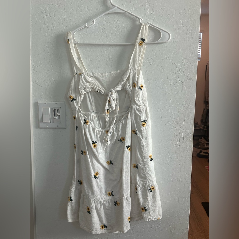 White Floral Sundress with Yellow Flowers